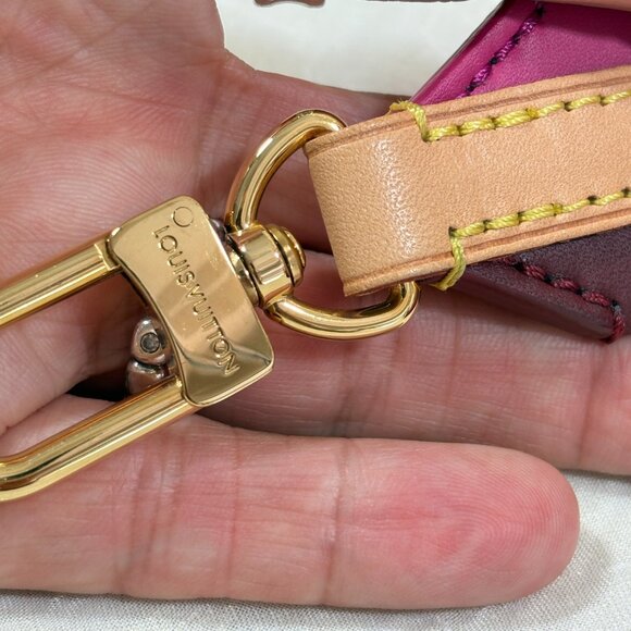 LOUIS VUITTON Cluny BB Shoulder Strap Color Pink Brown Leather Authentic - Picture 4 of 5